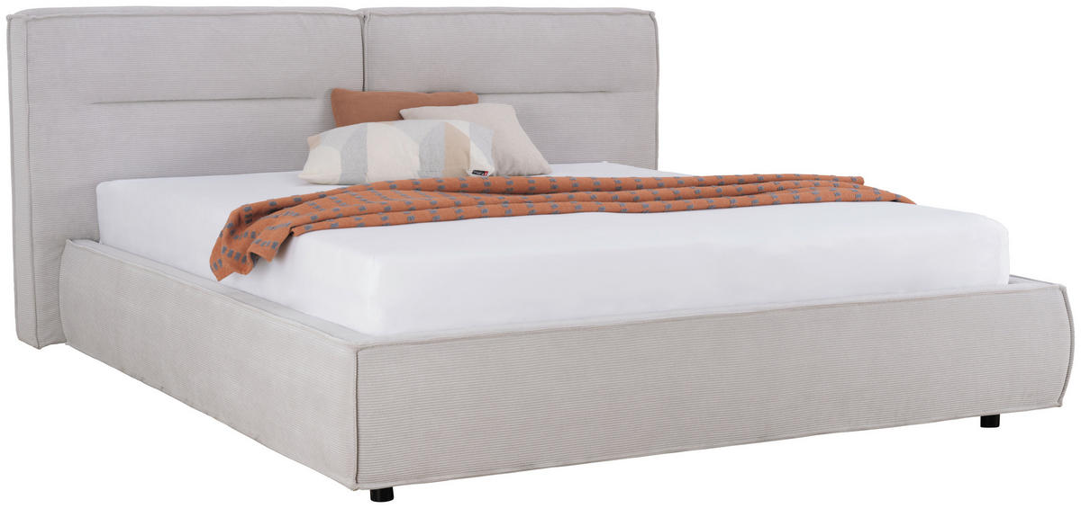 POLSTERBETT 200/200 cm  in Silberfarben  - Silberfarben/Schwarz, Design, Kunststoff/Textil (200/200cm) - Lomoco
