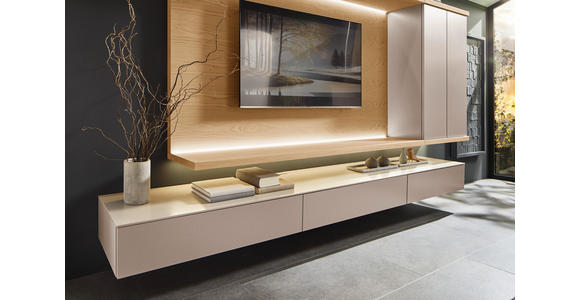 WOHNWAND  in Beige, Eiche Bianco   - Eiche Bianco/Beige, Design, Holz/Holzwerkstoff (349,2/182cm) - Belluti