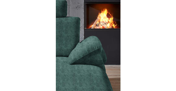 WOHNLANDSCHAFT in Velours Blau, Grün - Blau/Schwarz, Design, Textil/Metall (208/344/180cm) - Dieter Knoll