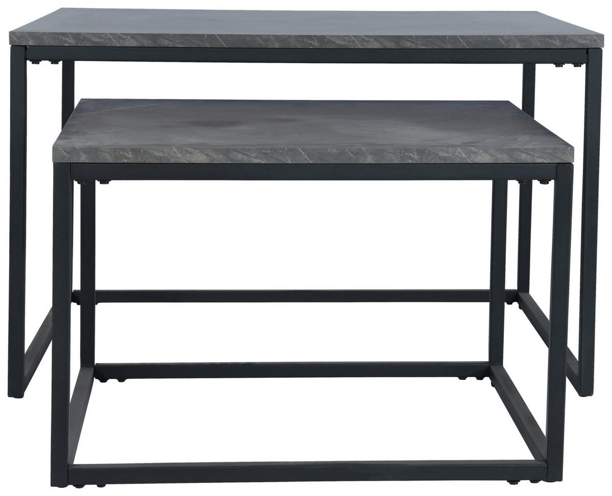 COUCHTISCH in Metall, Holzwerkstoff  - Schwarz/Grau, Design, Holzwerkstoff/Metall (80/50/80cm) - MID.YOU
