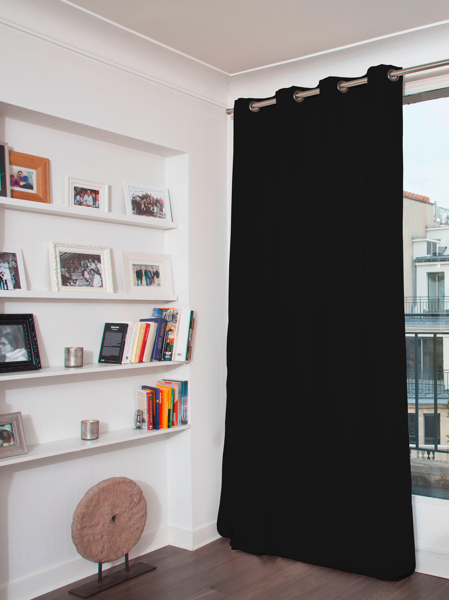 LÄRMSCHUTZVORHANG black-out (lichtundurchlässig)  - Schwarz, Basics, Textil (145/250cm)
