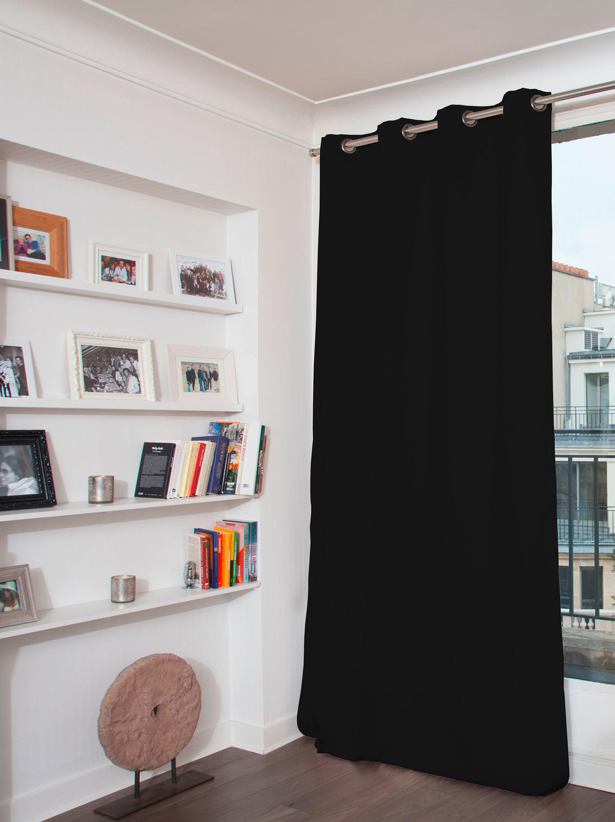 LÄRMSCHUTZVORHANG black-out (lichtundurchlässig) 145/250 cm   - Schwarz, Basics, Textil (145/250cm)