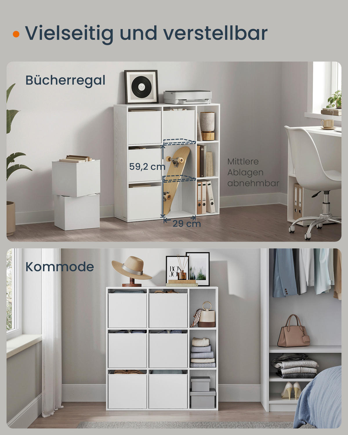 NÁSTENNÁ KNIŽNICA, biela, 83/91,8/27 cm - biela, Trend, kompozitné drevo/textil (83/91,8/27cm) - Boxxx
