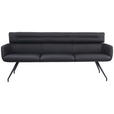 SITZBANK 220/91/70 cm  in Schwarz  - Schwarz, Design, Leder/Metall (220/91/70cm) - Dieter Knoll