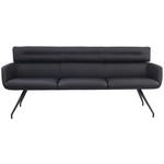 SITZBANK 220/91/70 cm  in Schwarz  - Schwarz, Design, Leder/Metall (220/91/70cm) - Dieter Knoll
