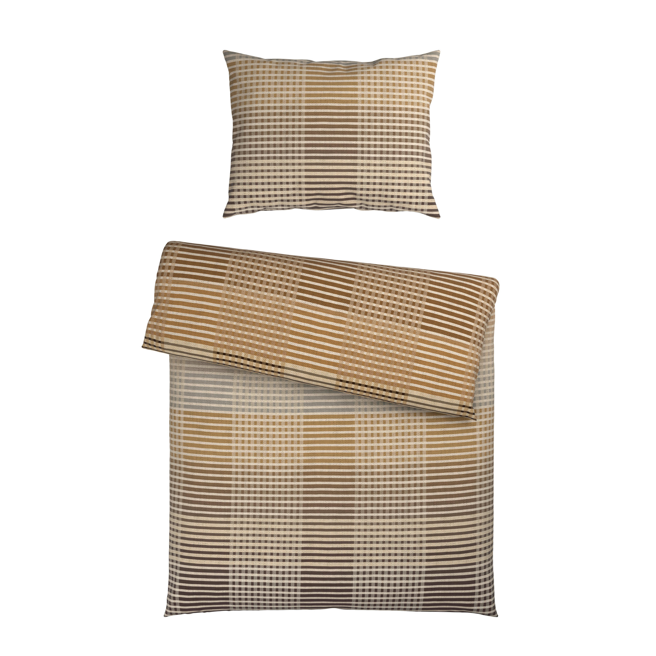 BETTWÄSCHE 2-teilig Flanell 140/200 cm  - Braun, Textil (140/200cm) - Novel