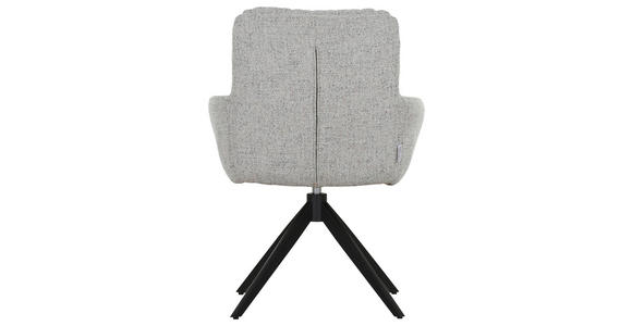 ARMLEHNSTUHL  Stoffauswahl, Sitzfläche 360° drehbar, automatische Rückholfunktion Flachgewebe  - Beige/Schwarz, Design, Textil/Metall (60/89/69cm) - Novel