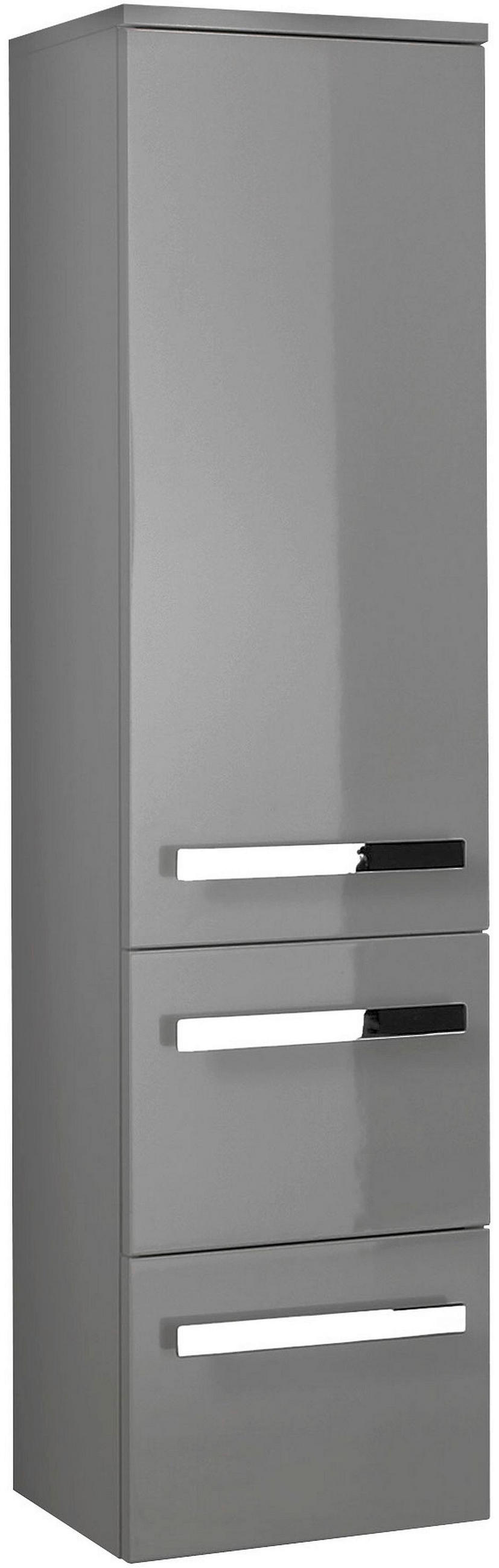 MIDISCHRANK 30/121/33 cm  - Chromfarben/Grau Hochglanz, KONVENTIONELL, Glas/Holzwerkstoff (30/121/33cm) - Sadena