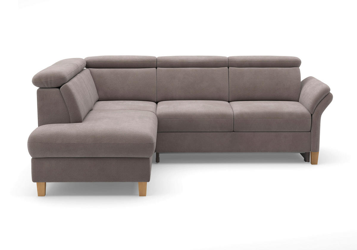ECKSOFA GLENDALE E Taupe Flachgewebe  - Taupe/Eichefarben, KONVENTIONELL, Holz/Textil (193/247cm) - Sit & More