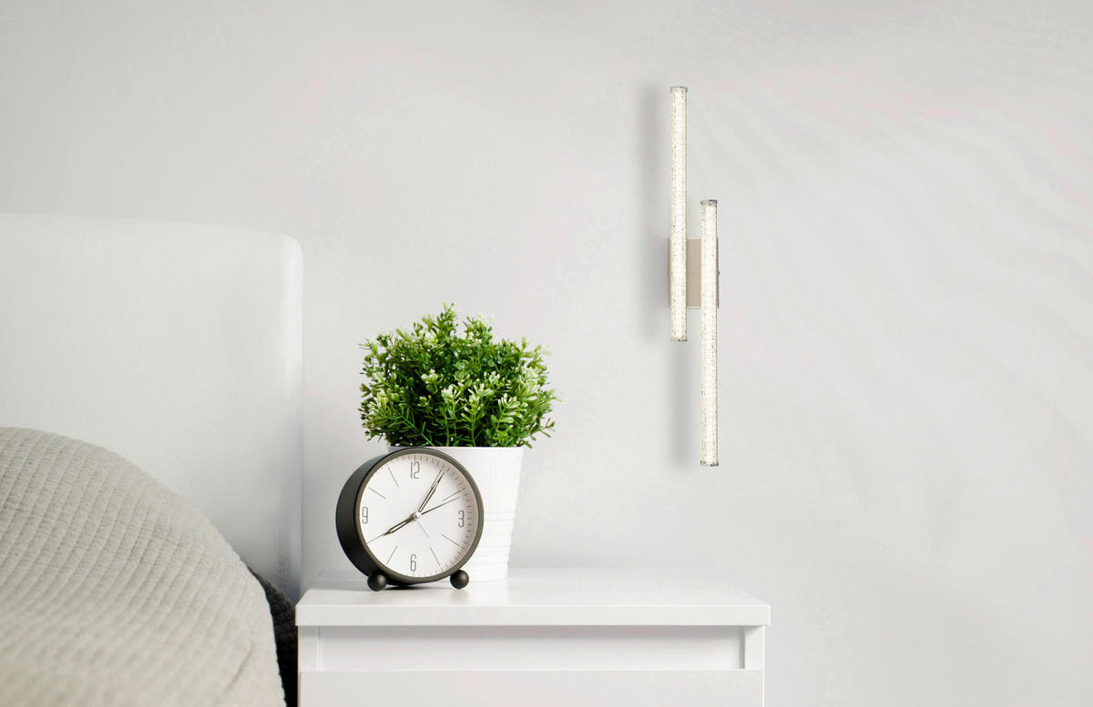 STROPNA LED-SVETILKA  KIRINA 12 W  4000 K 230 V  - barve kroma/barve niklja, Design, umetna masa (50/7/8,4cm) - Globo