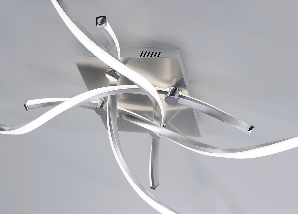 STROPNÍ LED SVÍTIDLO, 78/78/17 cm - barvy niklu, Design, kov (78/78/17cm)