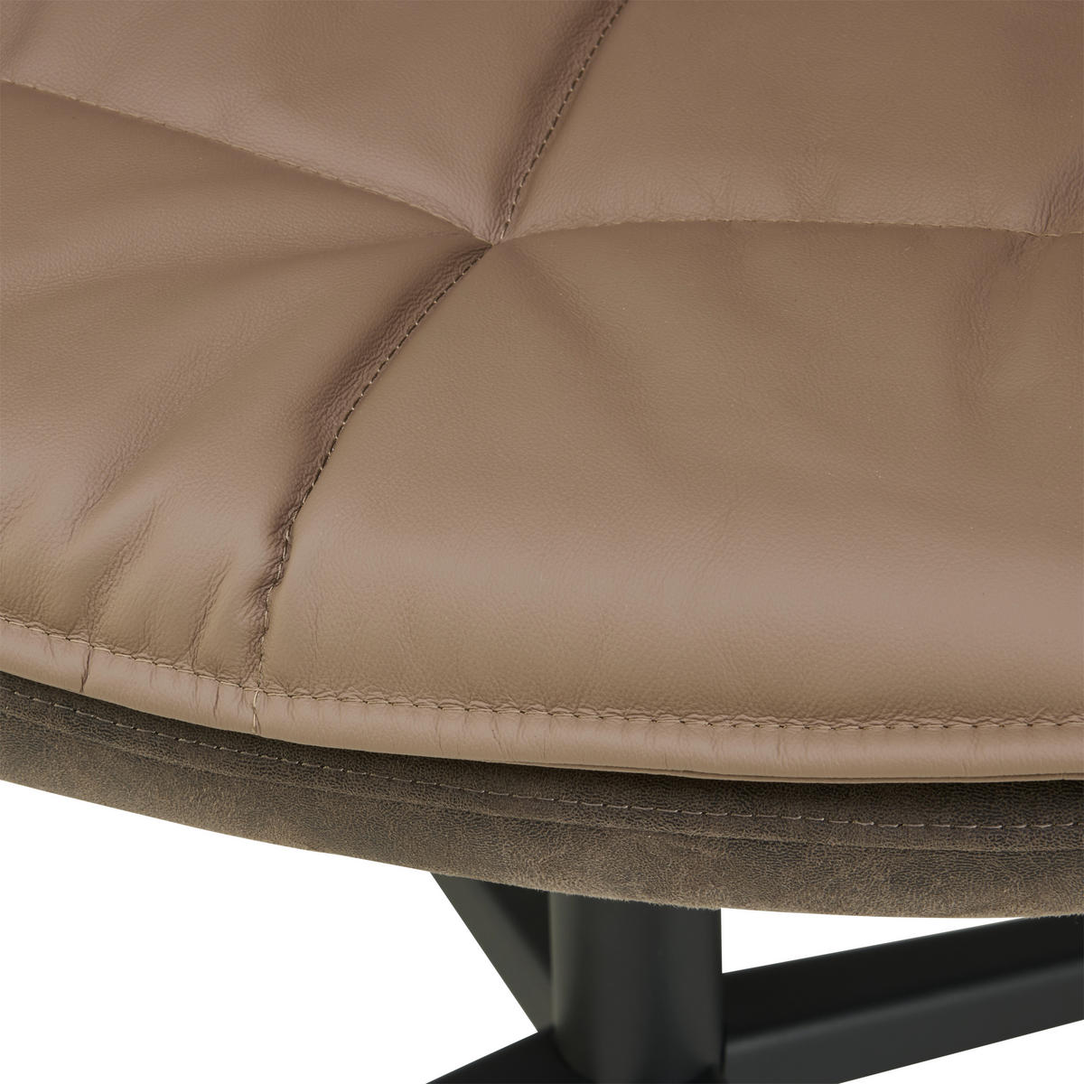 ARMLEHNSTUHL  in Eisen Webstoff Echtleder pigmentiert  - Schwarz/Braun, KONVENTIONELL, Leder/Textil (65/88/65cm) - Livetastic