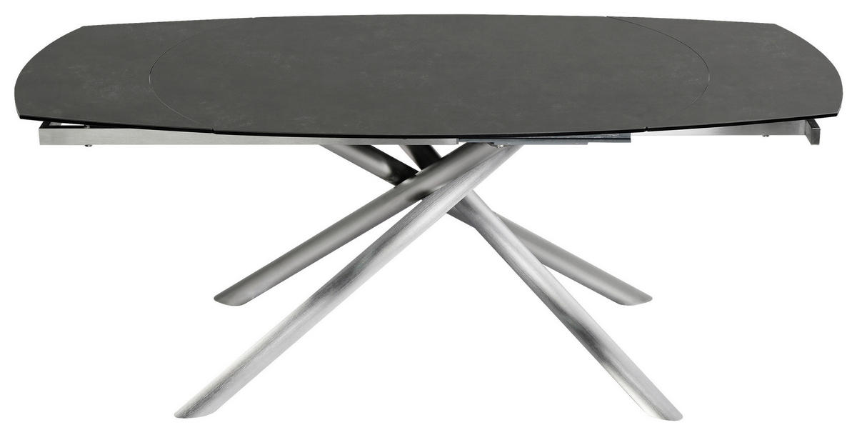 ESSTISCH 130-190/100/77 cm  Metall, Glas, Keramik ausziehbar rechteckig Anthrazit, Edelstahlfarben  - Edelstahlfarben/Anthrazit, Design, Glas/Keramik (130-190/100/77cm) - Novel