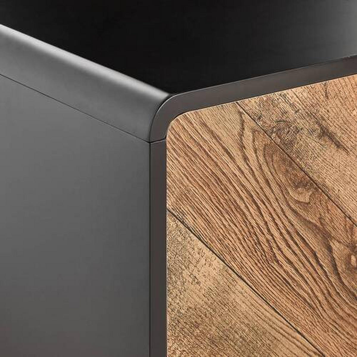 TV-BÄNK 180/52/40 cm  - svart/ekfärgad, Modern, metall/trämaterial (180/52/40cm) - MID.YOU