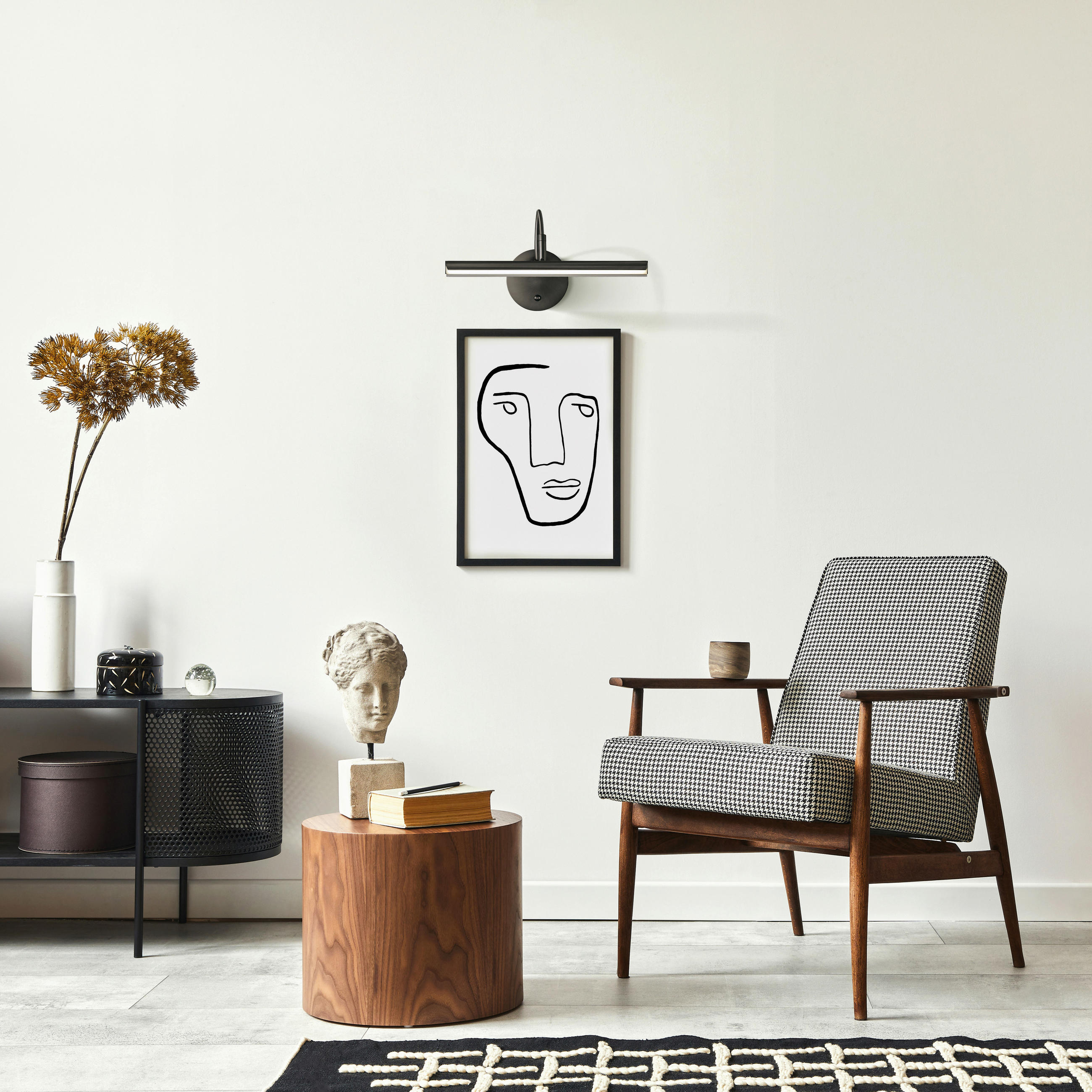 SPIEGELLEUCHTE - Sandfarben/Schwarz, Design, Kunststoff/Metall (43/25/16cm) - Fischer & Honsel