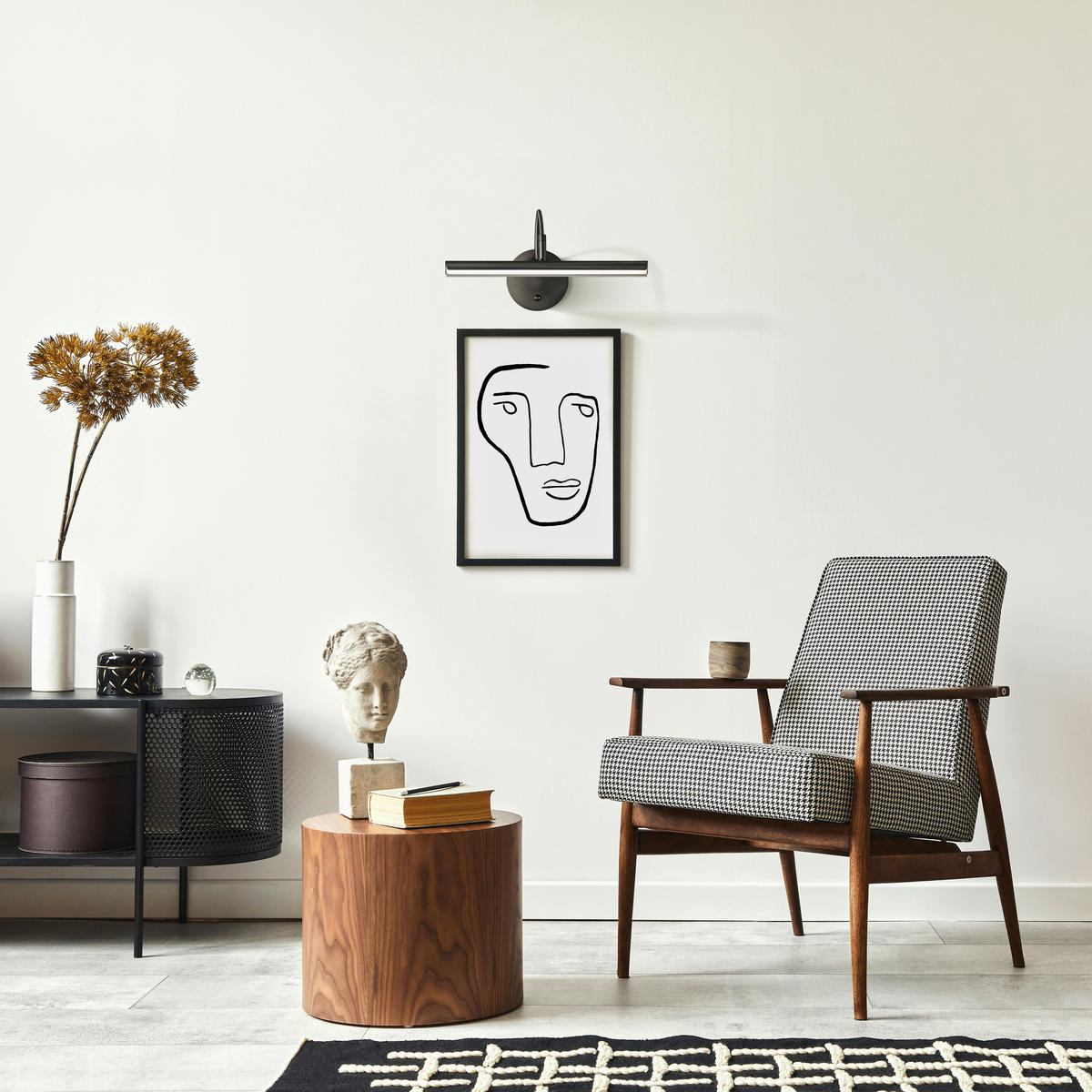 SPIEGELLEUCHTE - Sandfarben/Schwarz, Design, Kunststoff/Metall (43/25/16cm) - Fischer & Honsel