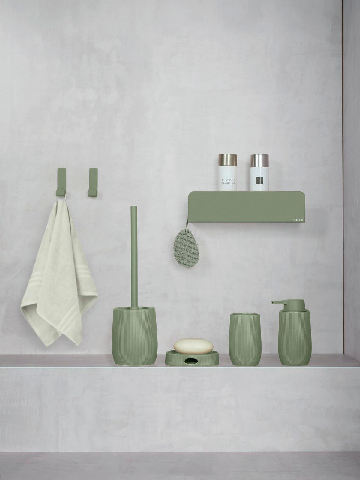 ZAHNPUTZBECHER FABLO  - Grün, Basics, Keramik (8/12/8cm) - Wenko