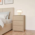 NACHTSCHRANK 50/69/42 cm  - Eichefarben/Silberfarben, Trend, Holzwerkstoff/Kunststoff (50/69/42cm) - Carryhome