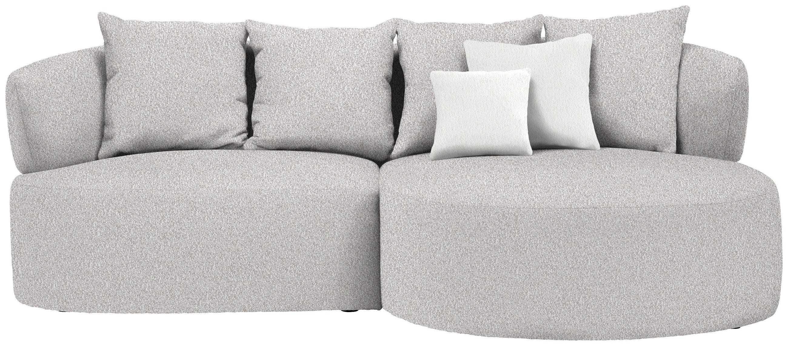 ECKSOFA in Bouclé Beige  235/166 cm  - Beige/Creme, MODERN, Kunststoff/Textil (235/166cm) - Hom`in