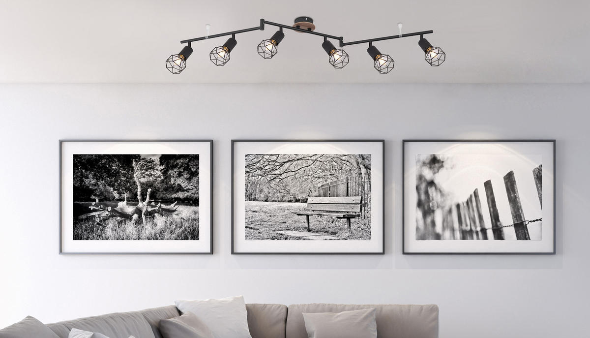 SPOTLIGHT 116/10/24,5 cm   - brun/svart, Basics, metall/trä (116/10/24,5cm) - Globo