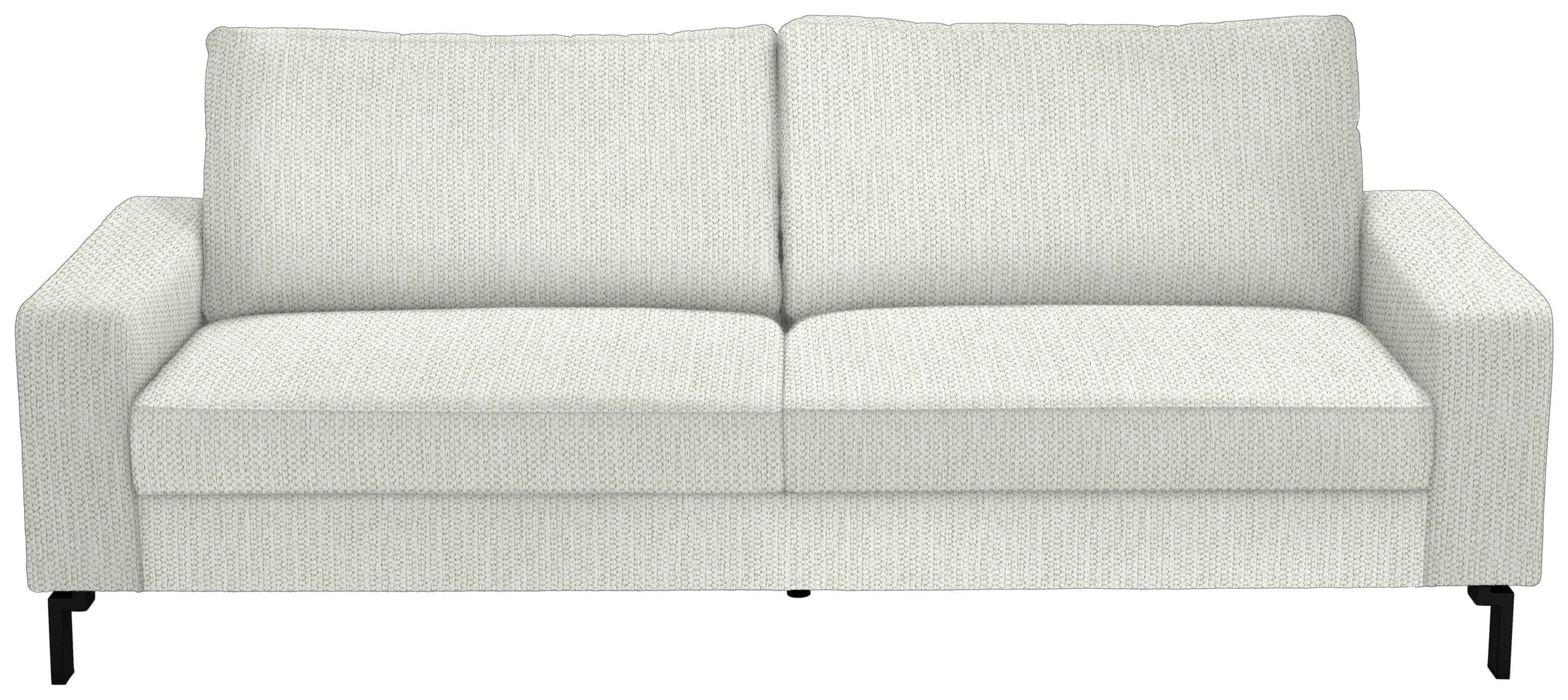 3-SITZER-SOFA in Flachgewebe Weiß  - Schwarz/Weiß, Design, Textil/Metall (218/86/97cm) - Hom`in