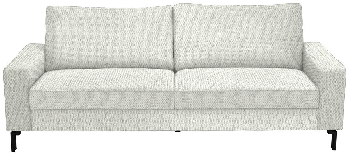 3-SITZER-SOFA in Flachgewebe Weiß  - Schwarz/Weiß, Design, Textil/Metall (218/86/97cm) - Hom`in