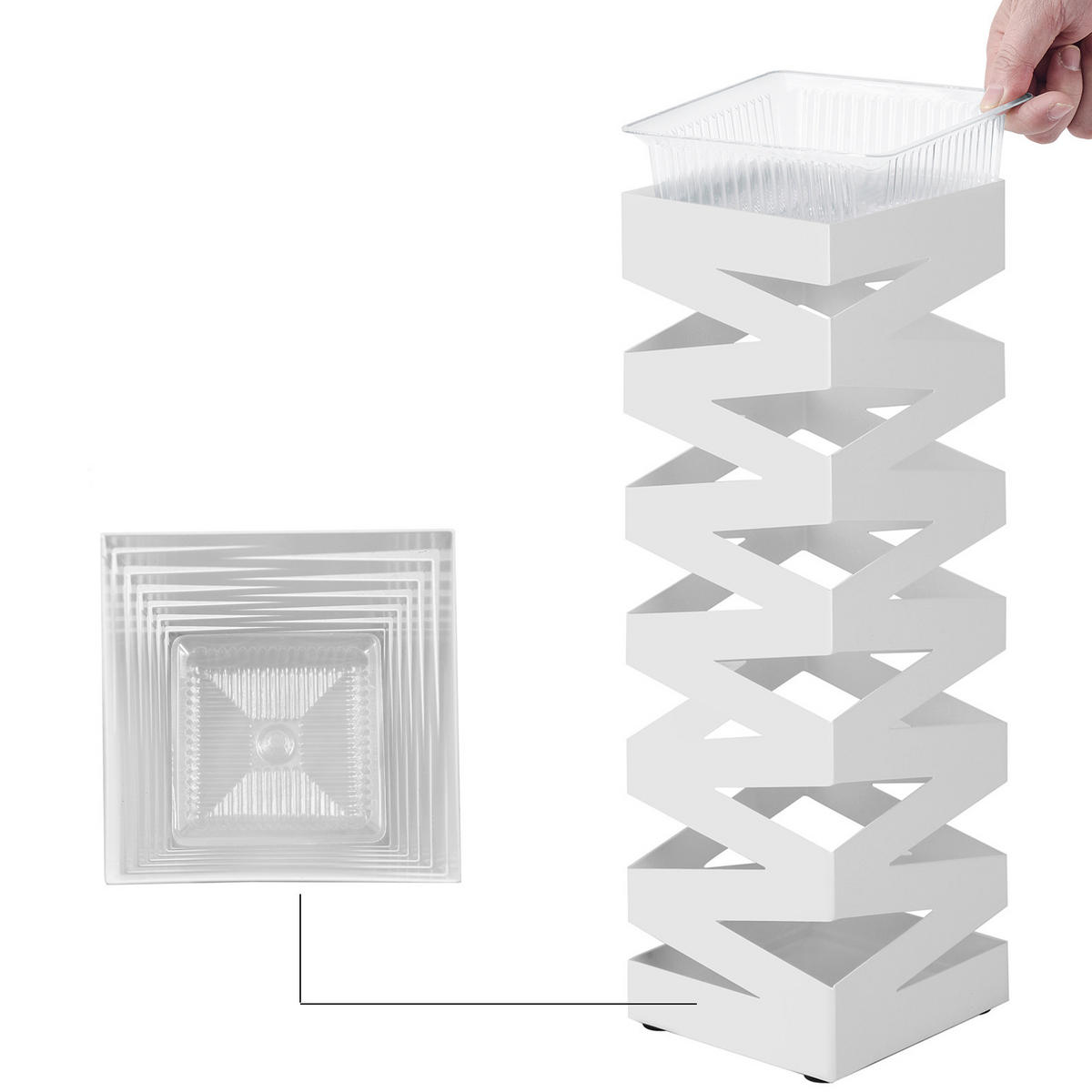 SCHIRMSTÄNDER Metall, Kunststoff Weiß  - Weiß, Trend, Kunststoff/Metall (15,5/49/15,5cm) - Boxxx