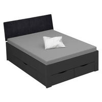 STAURAUMBETT 160/200 cm  in Grau  - Schwarz/Grau, Design, Holzwerkstoff (160/200cm) - Xora