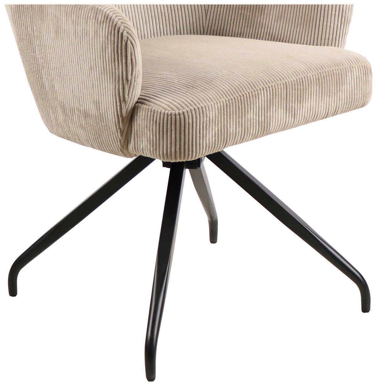 ARMLEHNSTUHL  in Eisen Cord  - Beige/Schwarz, MODERN, Holz/Textil (57/86/65cm) - MID.YOU