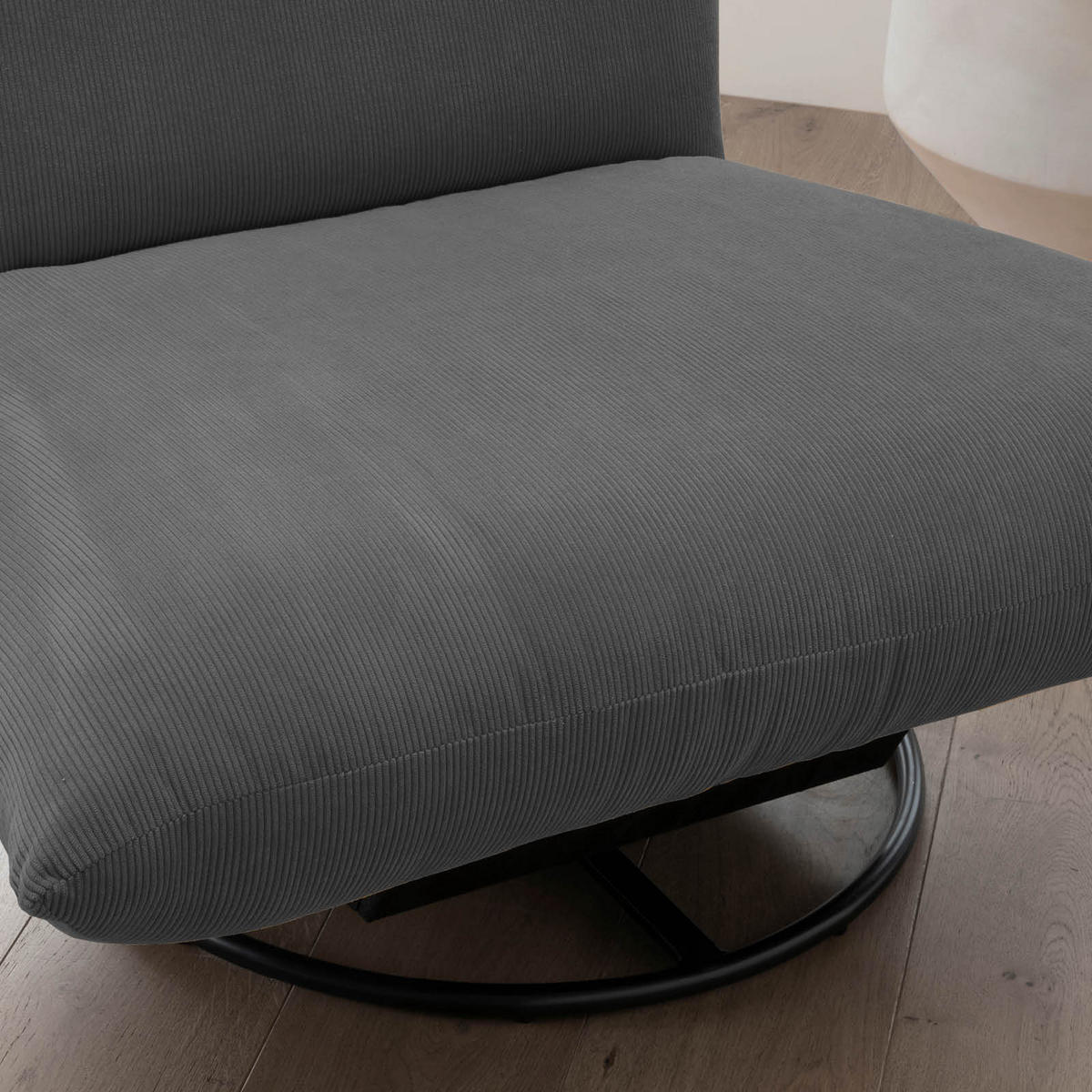 RELAXSESSEL in Textil Grau  - Schwarz/Grau, Design, Textil/Metall (100/78/96cm) - Livetastic