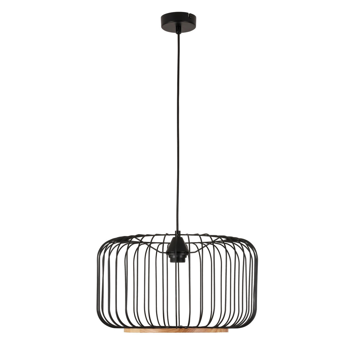 HÄNGELEUCHTE 40/120 cm    - Eichefarben/Schwarz, Trend, Holz/Metall (40/120cm) - Marama