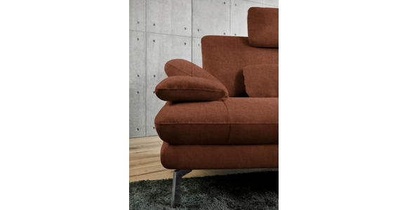 ECKSOFA in Velours Kupferfarben 284/184 cm - Schwarz/Kupferfarben, Design, Textil/Metall (284/184cm) - Dieter Knoll