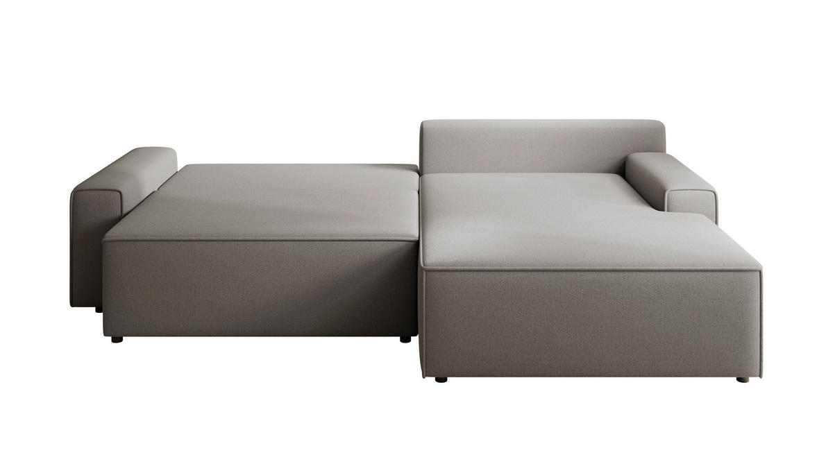 ECKSCHLAFSOFA CHALLANGE  mit Schlafen auf Sitzhöhe, Rücken echt, Armteil links, Armteil rechts Struktur Graphitfarben  - Schwarz/Graphitfarben, MODERN, Kunststoff/Textil (246/168cm) - Trendmanufaktur