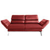 2-SITZER-SOFA Echtleder Rot  - Chromfarben/Rot, Design, Leder/Metall (178-226/82/96-177cm) - Dieter Knoll