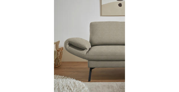 ECKSOFA  in Flachgewebe Sandfarben  255-365/175-224 cm  - Sandfarben/Schwarz, Design, Textil/Metall (255-365/175-224cm) - Dieter Knoll