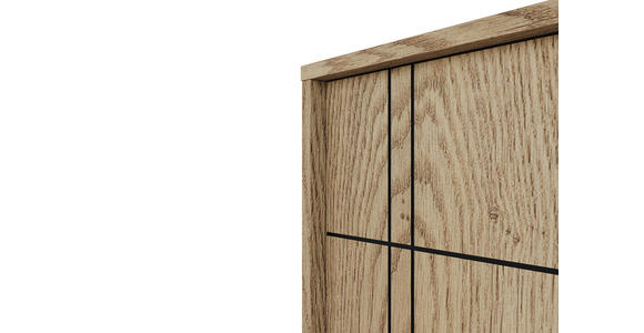 KOMMODE in 81,8/108/37 cm - Eichefarben/Schwarz, MODERN, Holzwerkstoff/Kunststoff (81,8/108/37cm) - Carryhome