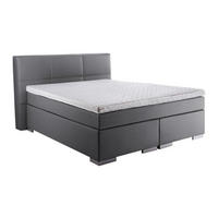 BOXSPRINGBETT 120/200 cm  in Grau  - Silberfarben/Grau, Design, Kunststoff/Textil (120/200cm) - Livetastic