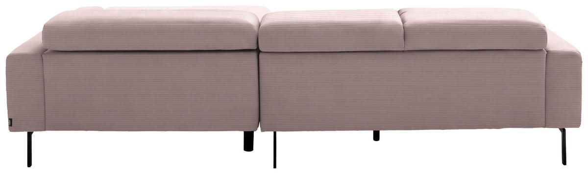 ECKSOFA Cord Rosa  - Schwarz/Rosa, Design, Textil/Metall (215-217/293cm) - Schöner Wohnen