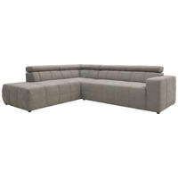 ECKSOFA Silberfarben Mikrofaser  - Silberfarben/Schwarz, Design, Kunststoff/Textil (228/275cm) - MID.YOU