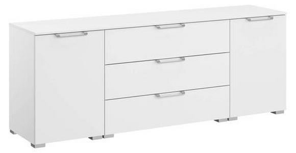 SIDEBOARD 160/61/42 cm in Weiß - Silberfarben/Alufarben, Design, Holzwerkstoff/Kunststoff (160/61/42cm) - Novel