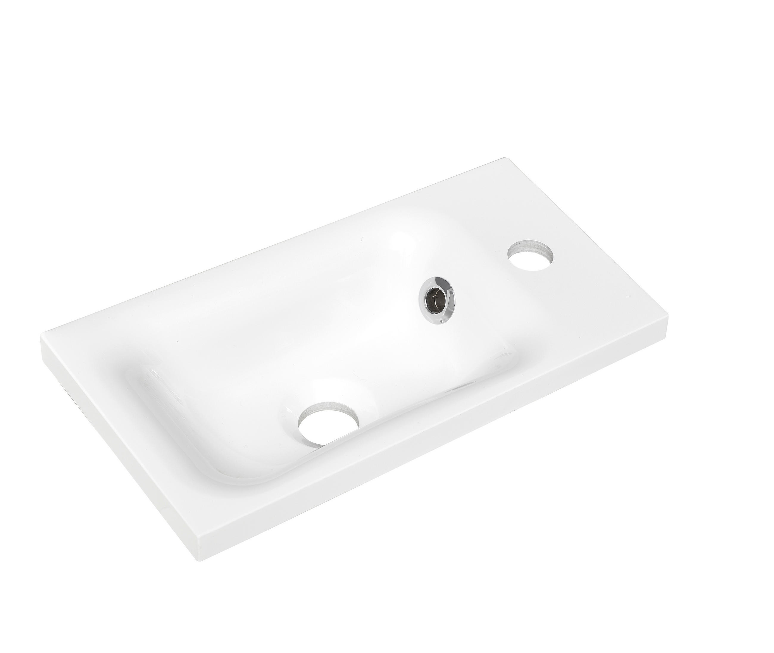 UMYVADLO, 40/2,5/22 cm - bílá, Konvenční, kámen (40/2,5/22cm) - Xora