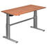 SCHREIBTISCH - Silberfarben/Nussbaumfarben, Design, Holzwerkstoff/Metall (160/66-130/80cm) SCHREIBTISCH - Silberfarben/Nussbaumfarben, Design, Holzwerkstoff/Metall (160/66-130/80cm)