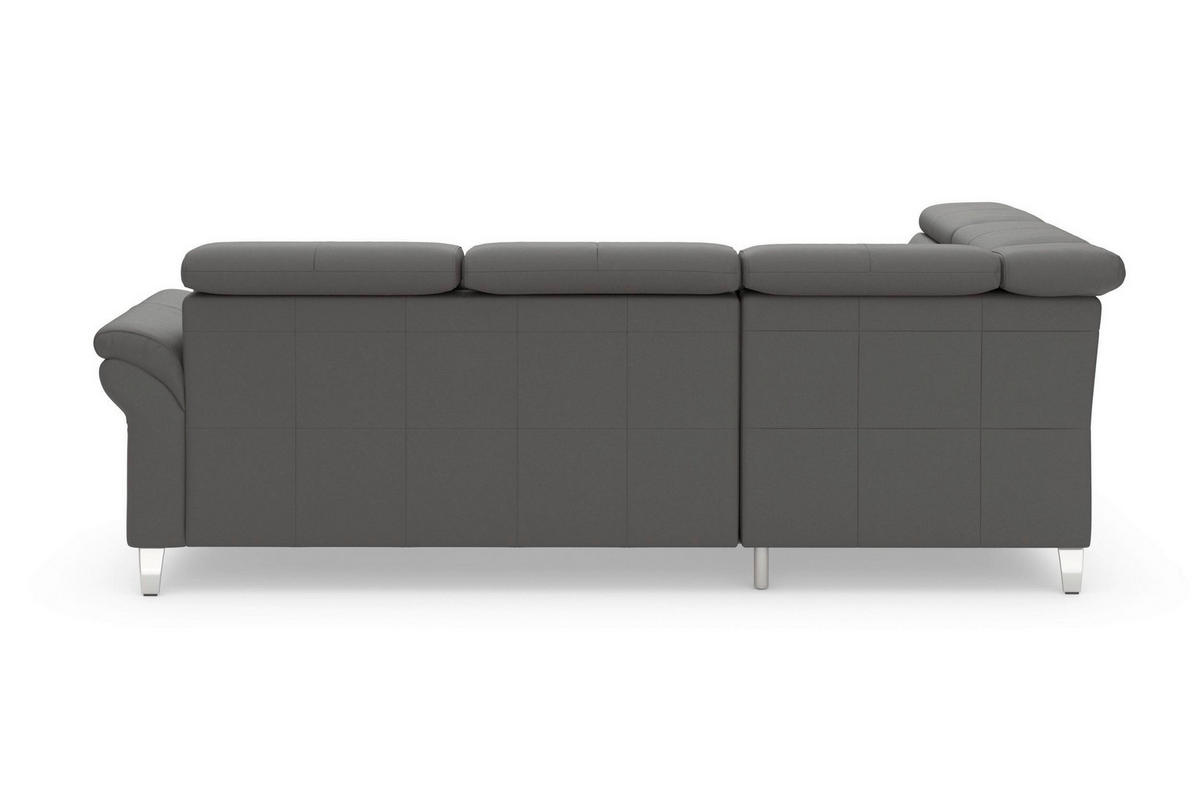 ECKSOFA ARNGAST E Mokka Echtleder Kopfteilverstellung  - Chromfarben/Mokka, Basics, Leder/Metall (194/245cm) - Sit & More