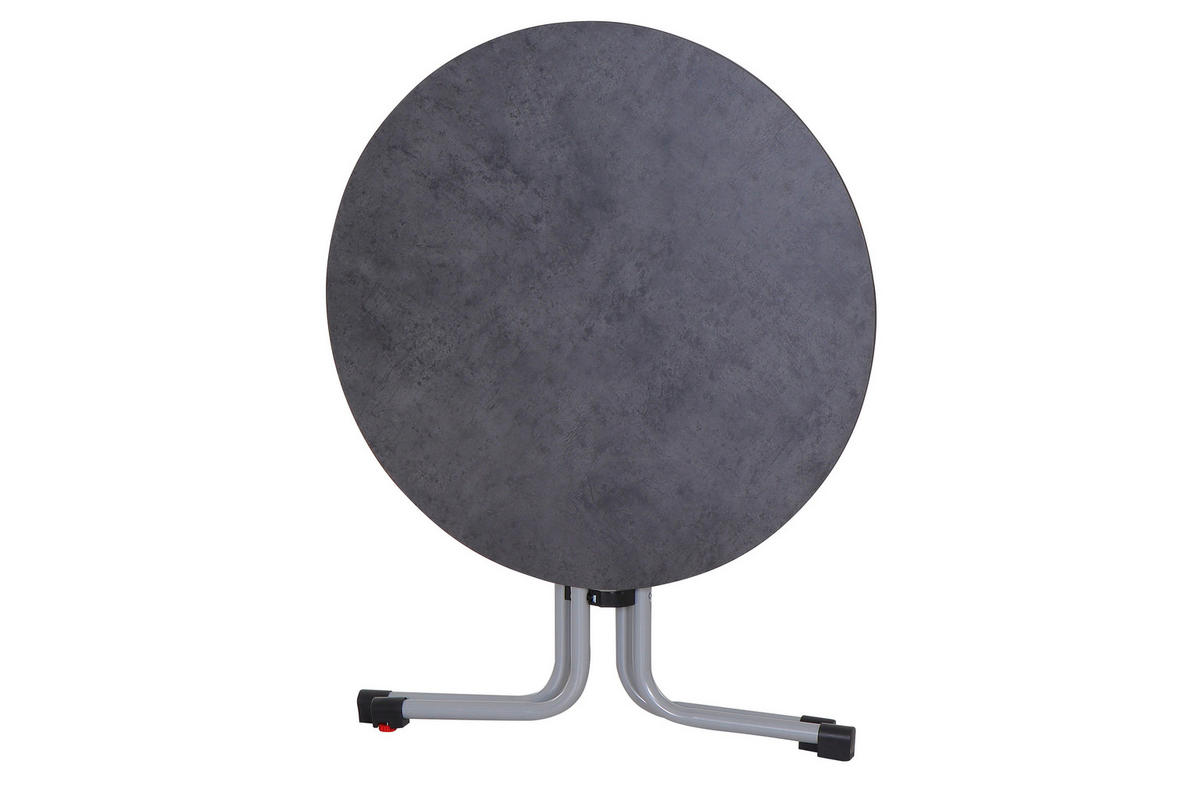 GARTENKLAPPTISCH Holz, Metall, Kunststoff rund  - Anthrazit/Silberfarben, KONVENTIONELL, Holz/Kunststoff (80/71cm) - Siena Garden