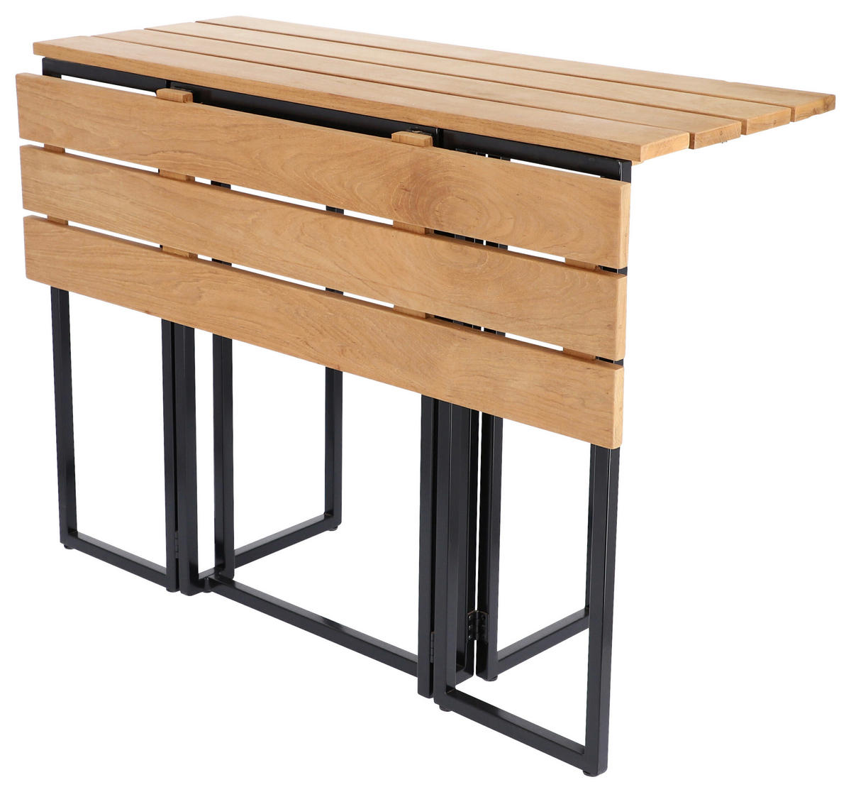 GARTENKLAPPTISCH 100/69/74 cm Holz rechteckig  - Schwarz/Teakfarben, KONVENTIONELL, Holz/Metall (100/69/74cm) - Jan Kurtz