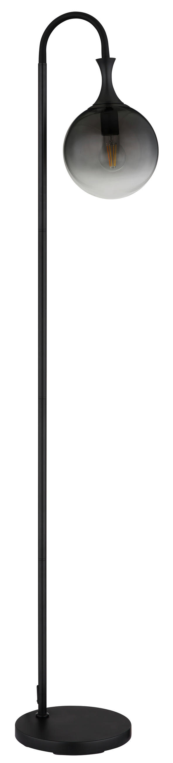STEHLEUCHTE - Schwarz/Grau, Design, Glas/Metall (29/25/152cm) - Globo