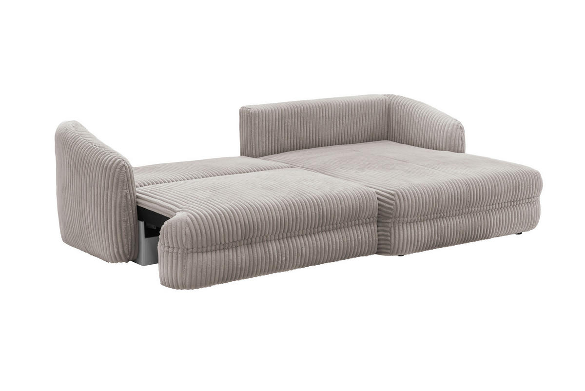 ECKSOFA LUSH Hellbraun Cord  - Hellbraun/Gelb, Design, Kunststoff/Textil (284/161cm) - Livetastic