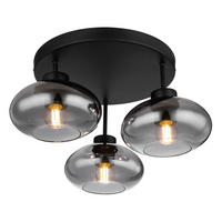 DECKENLEUCHTE 40/24 cm   - Schwarz, Design, Glas/Metall (40/24cm) - Globo