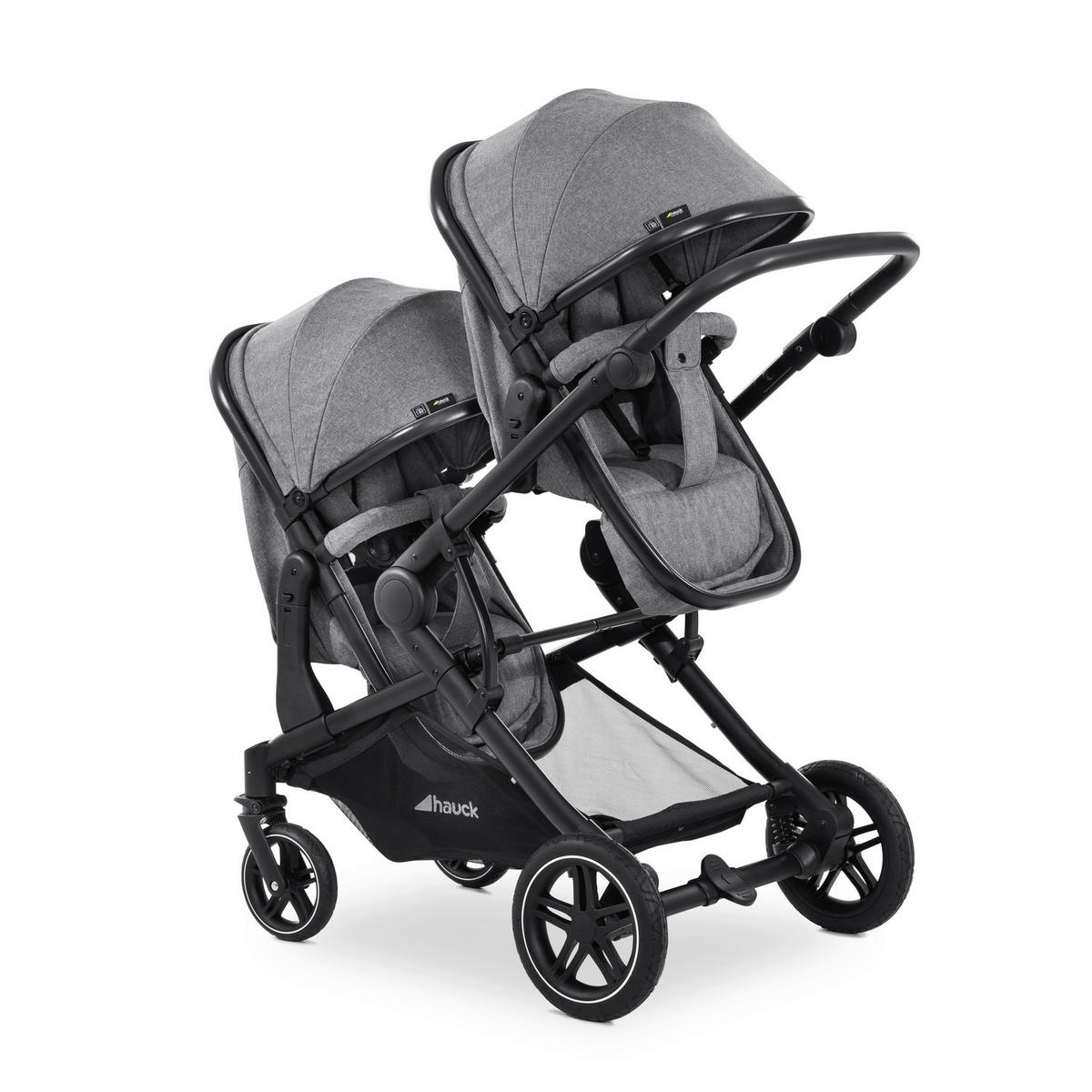 ZWILLINGSWAGEN ATLANTIK TWIN  - Schwarz/Grau, Basics, Textil/Metall (125/64/108cm) - Hauck