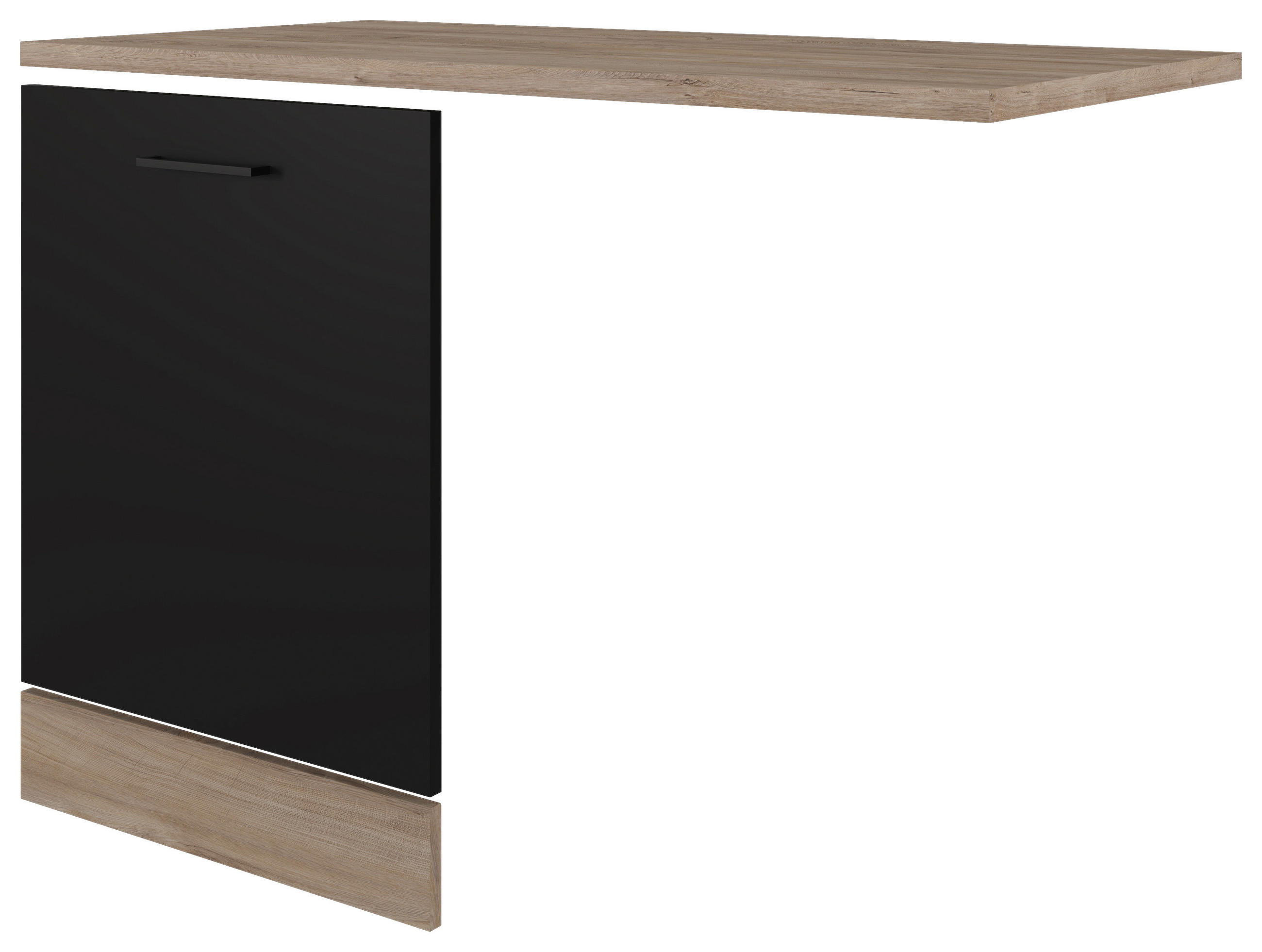 GESCHIRRSPÜLERFRONT 110/85/60 cm  in Schwarz, Eichefarben  - Eichefarben/Schwarz, KONVENTIONELL, Holzwerkstoff (110/85/60cm) - FlexWell